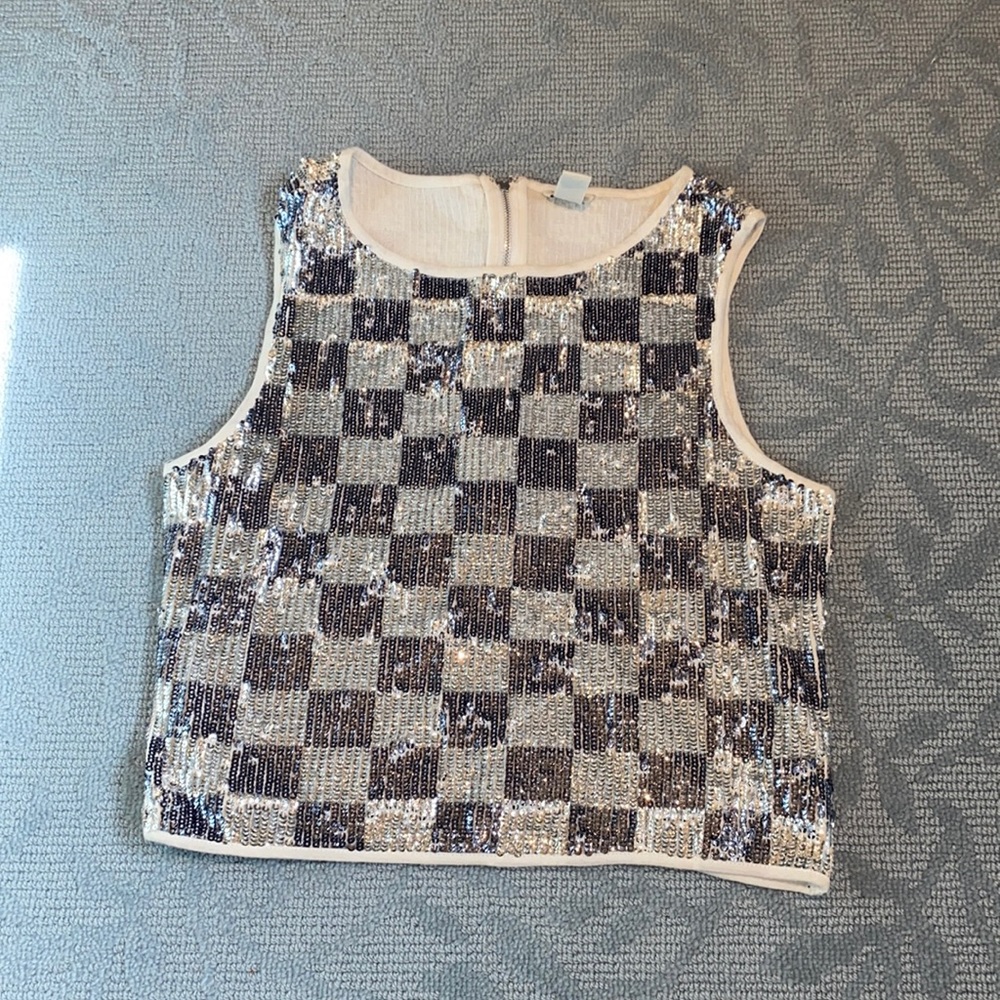Sequin Silver Tank top